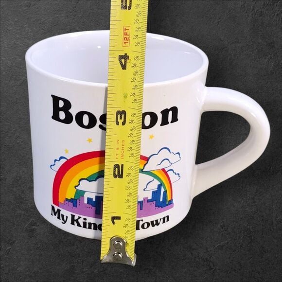 Vintage 80s Boston Skyline Rainbow Mug Papel Pride Souvenir Coffee Cup Retro - Picture 8 of 8